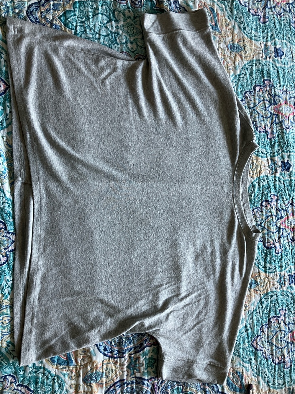 Light Gray Oversized Short Sleeve Top